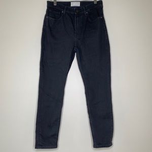 Everlane High Rise Straight Ankle Black Wash Jeans